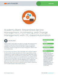 Academy Bank Streamlines Service Management, Purchasing, and Change Management with Automation