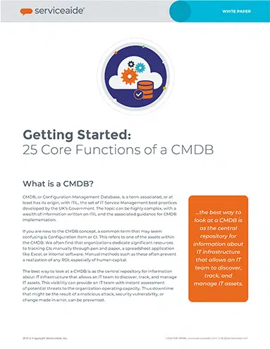 Getting Started: 25 Core Functions of a CMDB