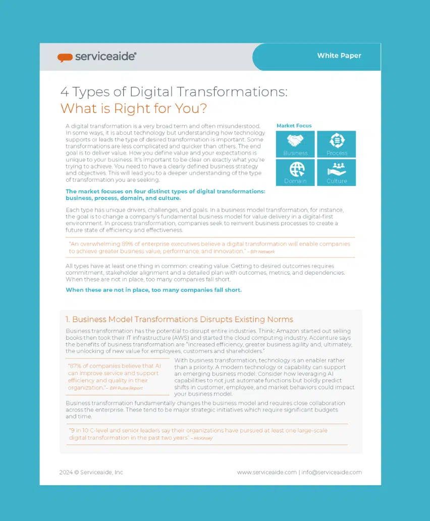 White paper: 4 types of Digital Transformation Thumbnail